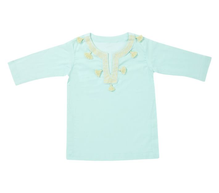 POTTERY BARN KIDS Baby Tassel Tunic NEW 3-6 months AQUA Infant Nursery