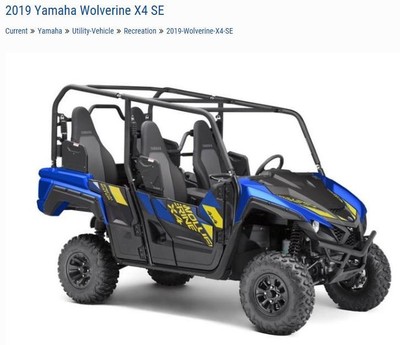 2019 Yamaha Wolverine X4 SE Blue