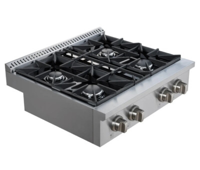 ANCONA, Commercial Style 30 in. Slide-In Gas Cooktop in Stainless Steel. AN-2160