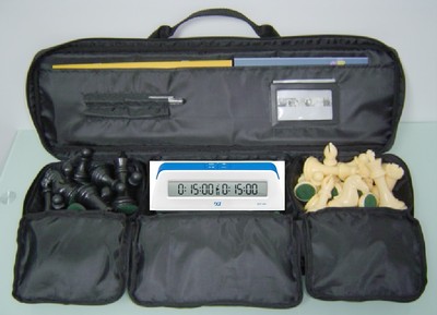 XXX CHESS PIECES BOARD BAG DIGITAL 1001 DGT 1001 CLOCK TIMER SET