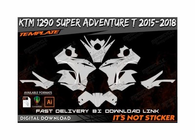 KTM 1290 SUPER ADVENTURE T 2015-2018 template vector 1/1 real scale EPS-PDF-CDR