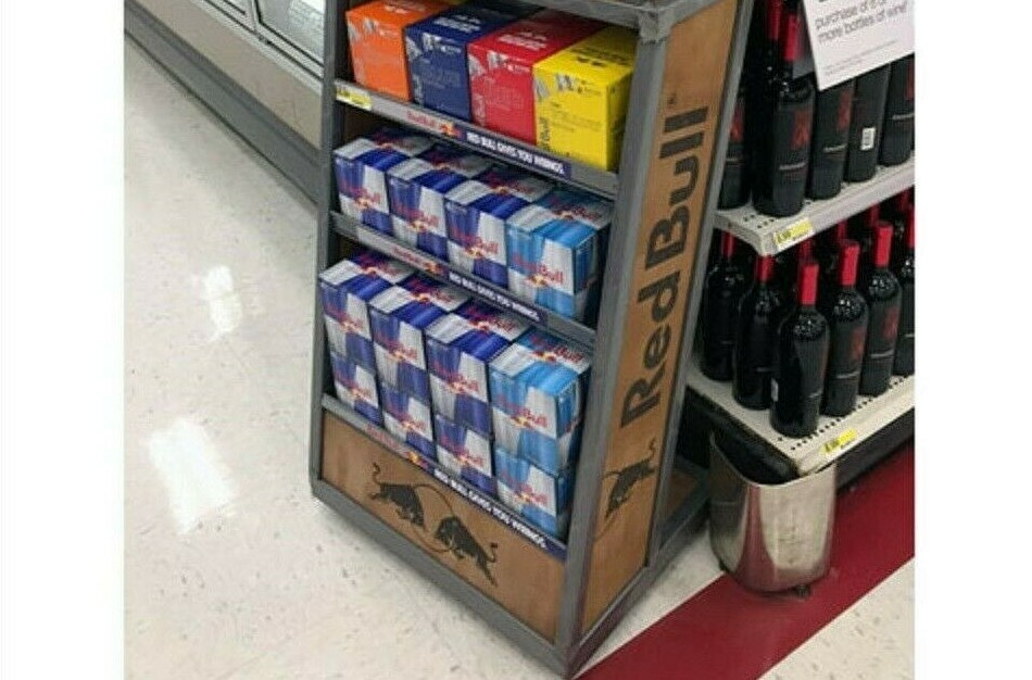 RED BULL ENERGY DRINK RETAIL DISPLAY SHELF