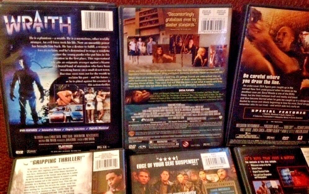 Lot Of 7 DVD Movies Action Suspense Supernatural PG13, R, & Not Rated