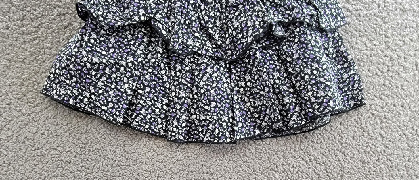 KatieJnyc Brooke Floral Print Skirt Girls' S Black Multi Smocked Elastic Waist - Picture 4 of 15