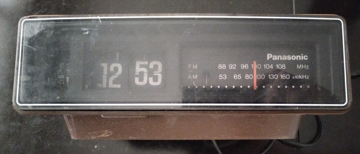 ◇National Panasonic RC-6030 ラジオ付 パタパタ時計 ナショナル 昭和