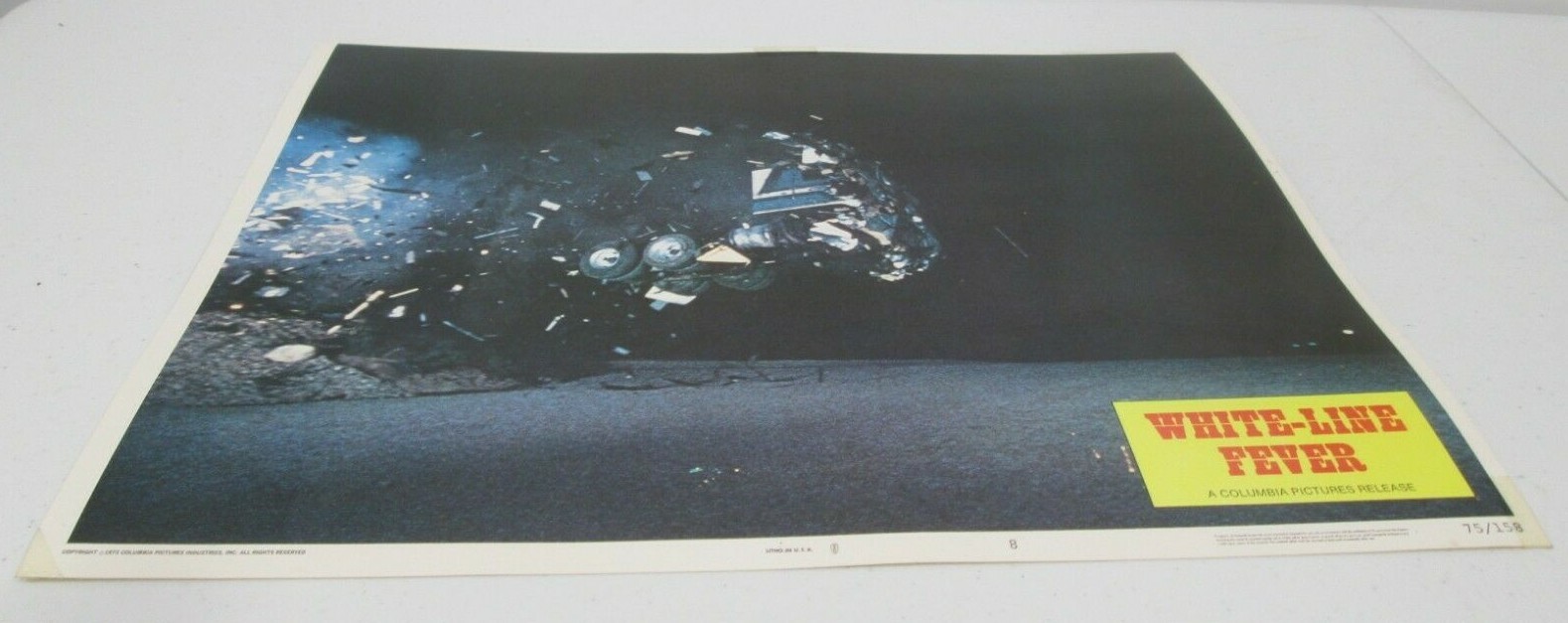 Vtg Original 1975 Lobby Card White Line Fever Slim Pickens Jan Michael Vincent 7