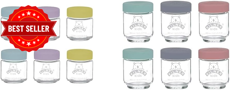 25.016 Kids Jar 6-Pieces Set, 110 Ml Capacity and  Kids Jar 6-Pieces Set, 190 Ml