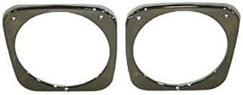 Left and Right Headlight Bezel Set Chrome Steel for 1964-1966 Chevy C10 Pickup