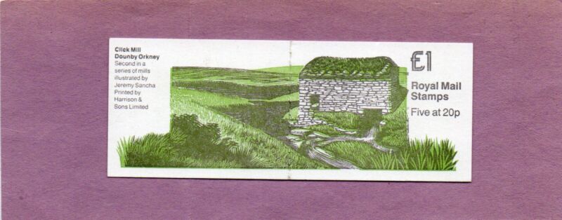 GREAT BRITAIN BKLT SG #FH20 1989 MILLS SERIES CLICK MILL DOUNBY, ORKNEY MINT