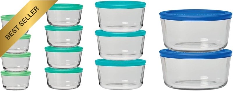 Classic Glass Food Storage Container 26-Piece Set with Lids – Durable Tempered G