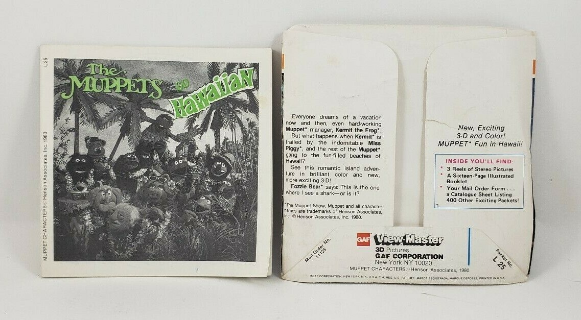 THE MUPPETS GO HAWAIIAN VIEW MASTER Viewmaster 3 Reels Gaf