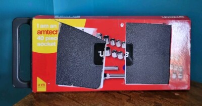 Amtech 40-Piece Socket Set Mechanics Tool Kit Chrome Plated Carbon Steel