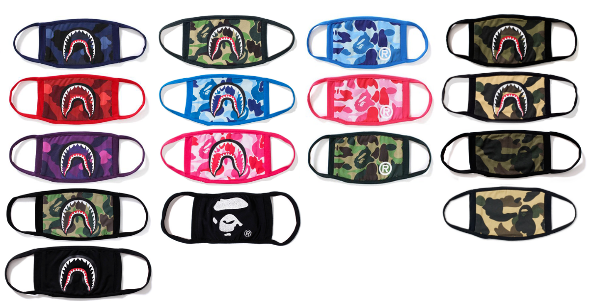 【美品】a bathing ape shark mask シャーク フード Authentic Bape Mask Shark A Bathing Ape ABC Camo Face Mouth