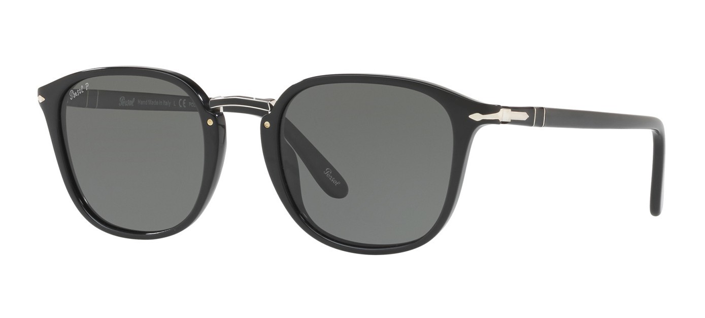Pre-owned Persol Sartoria Po 3186s Black/grey Polarized (95/58 A) Sunglasses