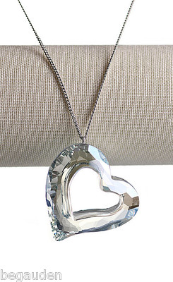 Swarovski Love Heart Light Azore Moonlight Pendant Necklace