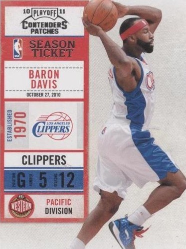 2010-11 Playoff Contenders Patches - Baron Davis #6