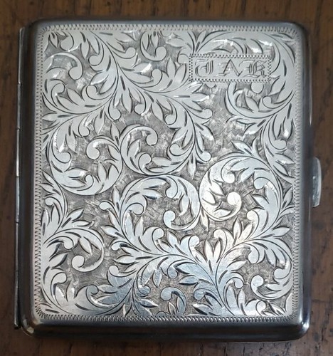 Silver950刻印 Cigarette Case 金槌目 日本製 110g Silver950刻印 Cigarette Case 金槌目 日本製 110g Engraved Cigarette
