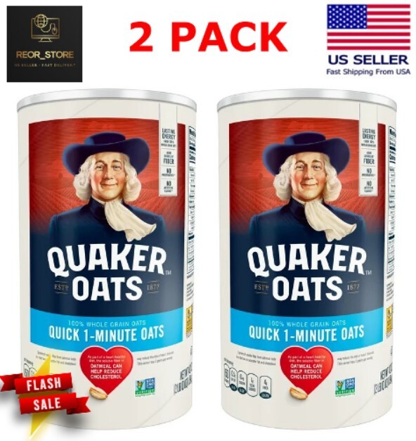 2 PACK Quaker, Quick 1 Minute Oats, Oatmeal, 42 Oz