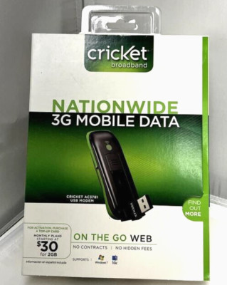 SEALED NEW ZTE AC3781 Cricket Mobile 3G Data Portable Wireless USB Modem PC/Mac