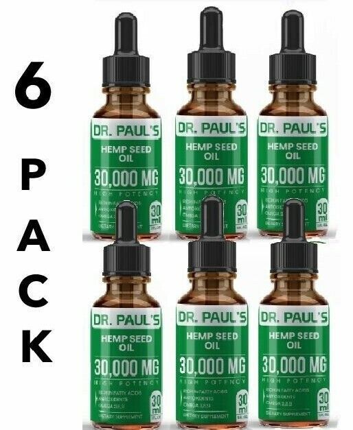 Hemp Oil Drops For Pain Relief, Stress , Anxiety, Sleep - 6 PACK 30,000 mg