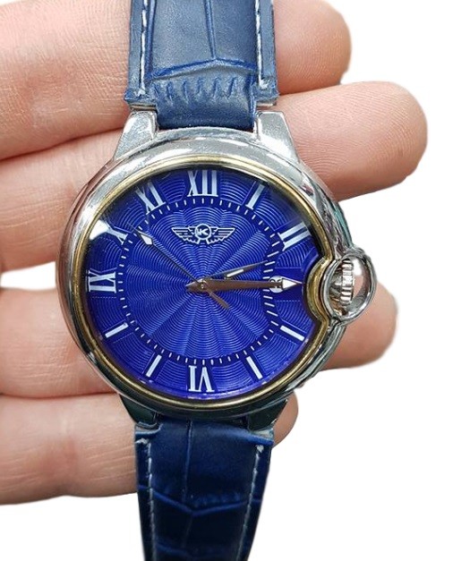 Orologio Polso Yk Uomo Analogico Automatico Elegante Moda Datario Blu lac