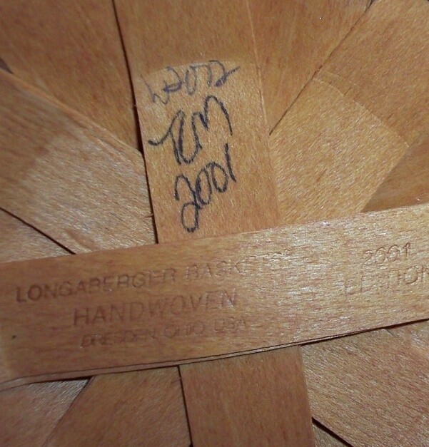 Longaberger 2001 Small Easter Basket Combo Protector & Botanical Fields Liner