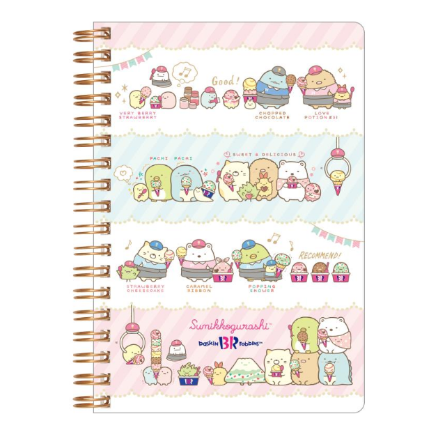 Полноцветная линейка записных книжек Sumikko Gurashi Baskin Robbins 31 ice cream B6SP Ring