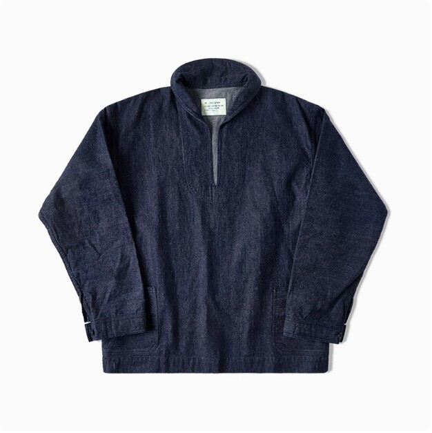 Bronson 1917 USN Dungaree Jumper Selvage Denim Pullover Vintage