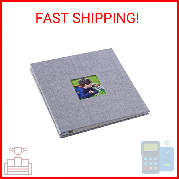 Photo Album 11x10.6 Inch, 40 Pages Self Adhesive Scrapbook Album with Gray Linen