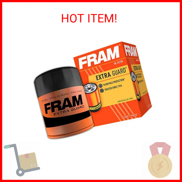 FRAM Extra Guard PH3600, 10K Mile Change Interval Spin-On Oil Filter