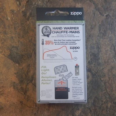 ZIPPO Chrome Finish 6 Hour Pocket HAND WARMER w/ Filler Cup + Warming Bag! 40321