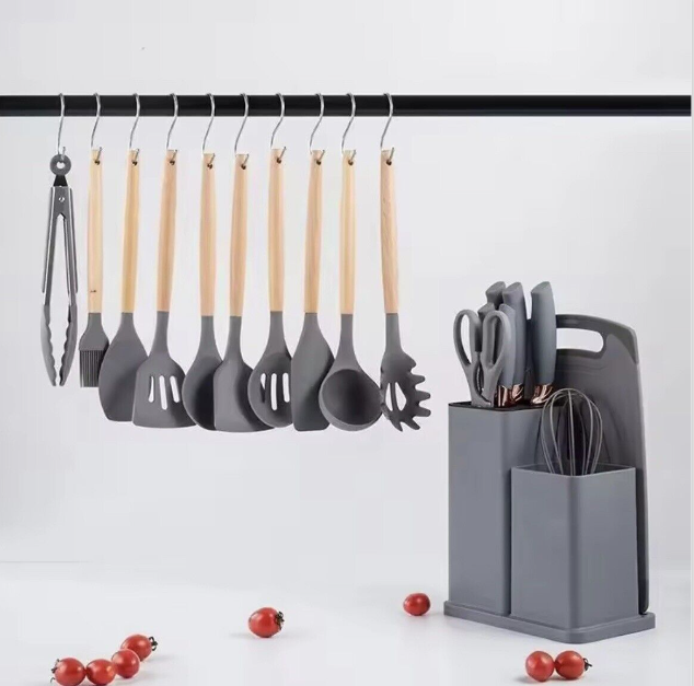 19 Piece Silicone Cooking Utensils Kitchen Utensils Set Heat Resistant Gifts/US