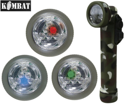 Military 6 Led Angle Emergency Flashlight British Camping US Army Cadet Camo