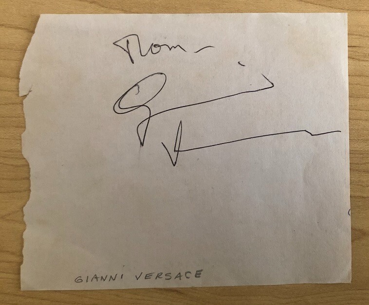 Gianni Versace and Donatella Versace Signatures. Pre