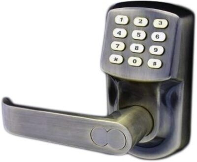 Electronic Keyless Door Lock - Antique Brass (Left Hinged Doors Only) Battery