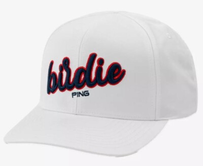 PING Under Par Birdie Snapback Golf Hat Cap White One Size Adjustable NEW #96316