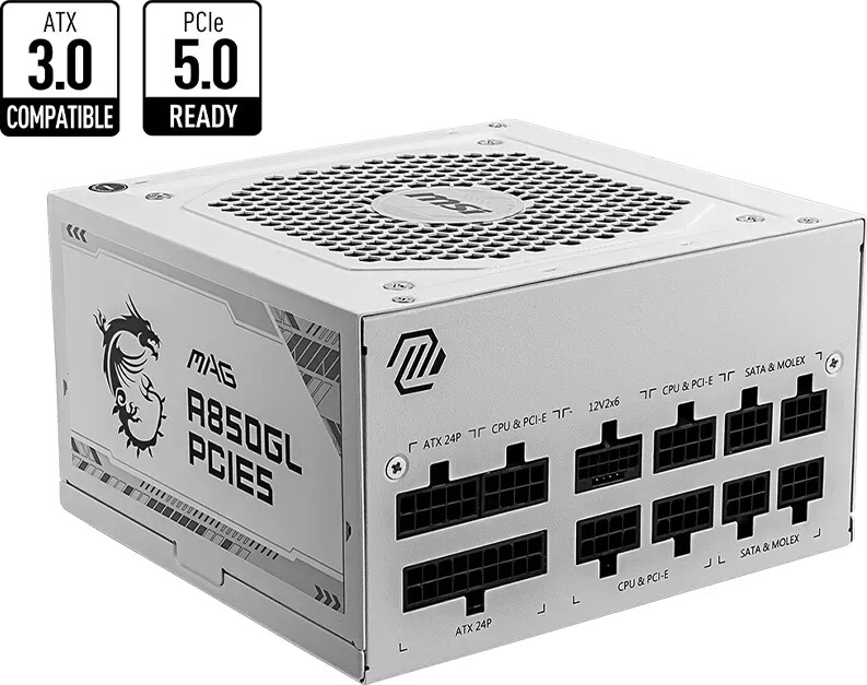 MSI MAG A850GL PCIE5 WHITE 850 Watt Netzteil