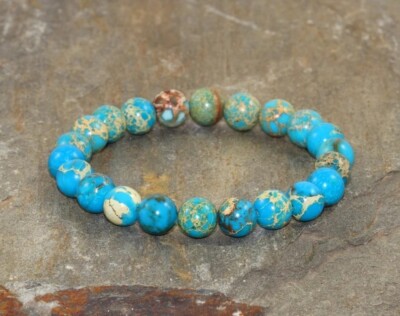 8MM Handmade Turquoise Bead Healing Energy Reiki Chakra Balance Bracelet Gifts