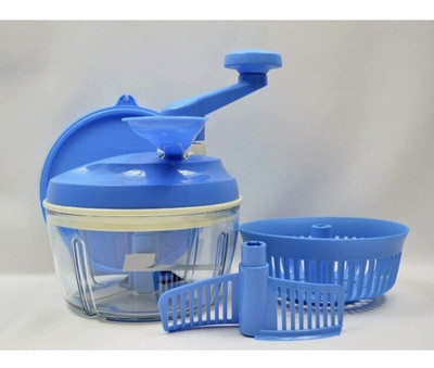 Tupperware Quick Chef Pro System Manual Food Processor in Raindrop Blue - New