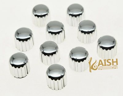 10pcs Chrome Plastic Guitar AMP Amplifier Knobs Knurled Pointer Knobs 18x17(mm)