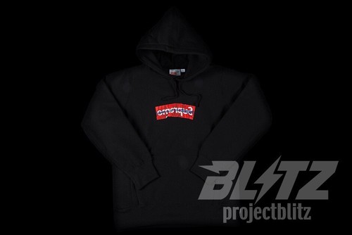 Pre-owned Supreme Fw19  Comme Des Garcons Shirt Box Logo Hooded Sweatshirt Black Cdg Size S