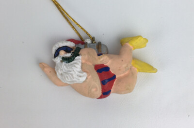 Scuba Diving Diver Santa Clause Christmas Ornament Resin Beach Theme 1  x 2 