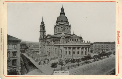 Hongrie, Budapest, Basilika  vintage photomechanical print, carte cabinet, Steng