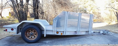 Motorcycle Trailer, Aluminum, Worthington, 10' Long, With Ramp & Stone Guard