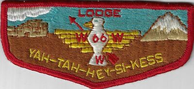 OA Yah-Tah-Hey-Si-Kess Lodge 66  Flap RED Bdr. (SEWN) [X-129]