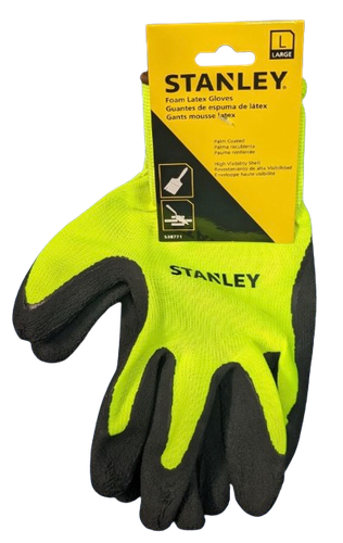 Stanley Foam Latex Gloves Work LARGE Paint Masonry Construction 6 Six Pairs