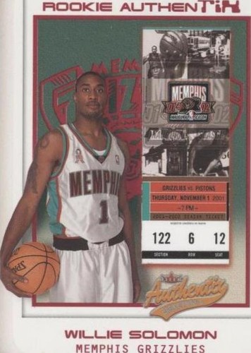 2001-02 Fleer Authentix - Will Solomon #103