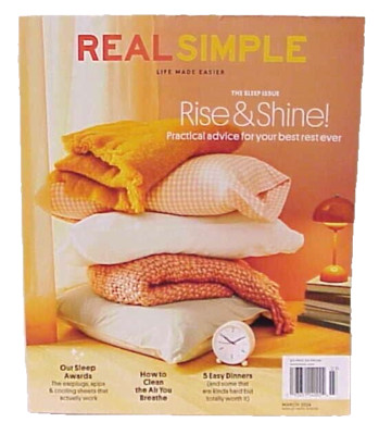 REAL SIMPLE LIFE MADE EASIER MAGAZINE THE SLEEP ISSUE 2024 RISE & SHINE!