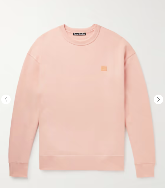 Authentic Acne Studios Men's face-patch crewneck sweatshirt Authentic Acne Studios Men's face-patch crewneck sweatshirt