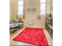Large red statement rug